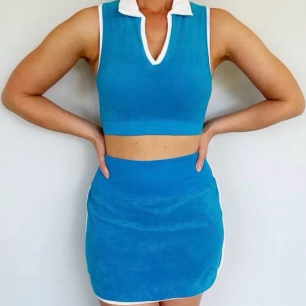 New AERIE Offline S/M Terrycloth High Waisted Skort and Top
